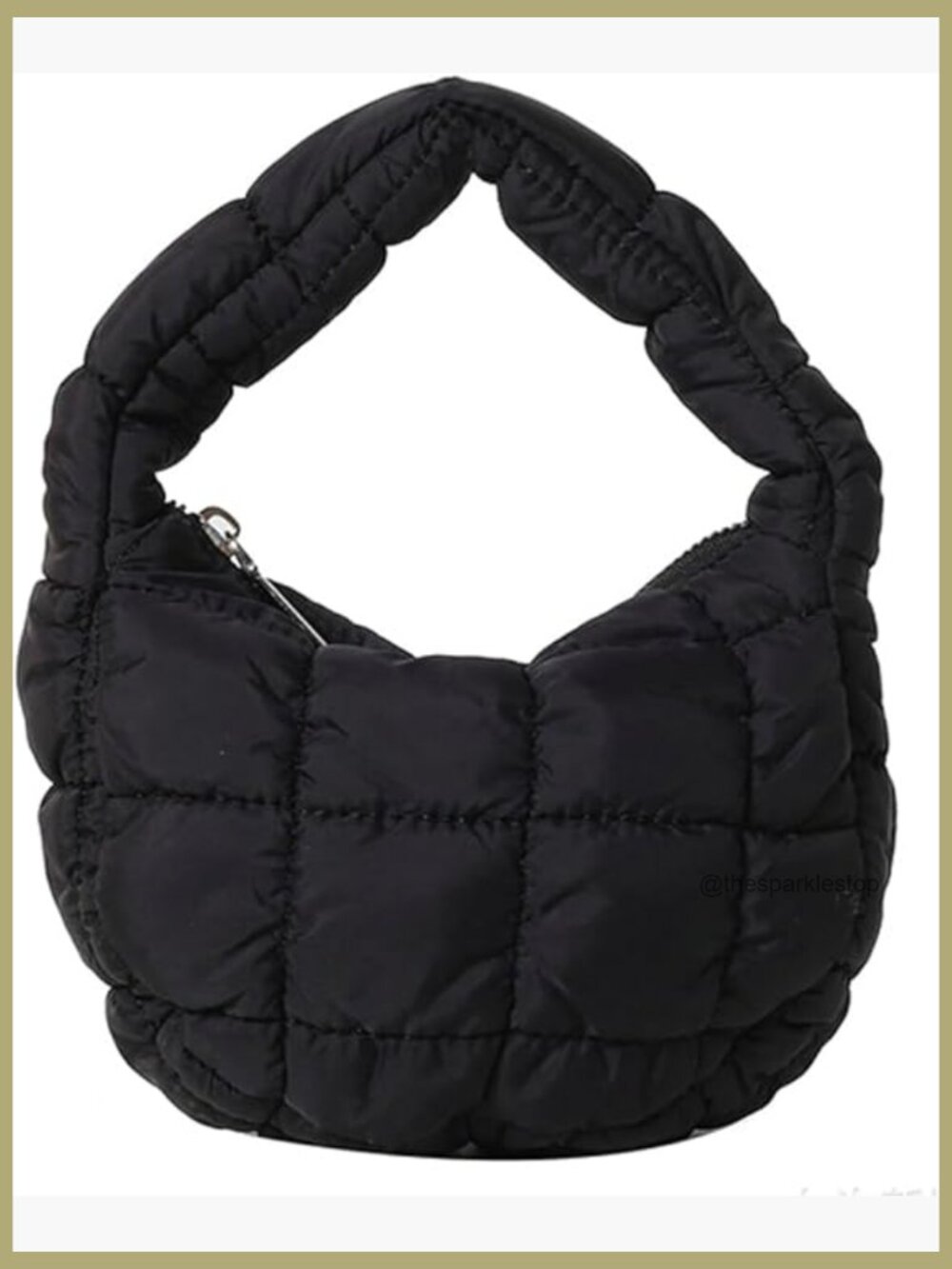 Mini Puffy Quilted Handbag Soft Nylon Bubble Bag Clutch Purse